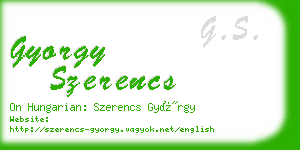 gyorgy szerencs business card